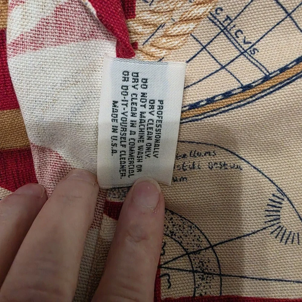 Vintage This End Up Nautical Pillow Shams Ships Maps Coastal ONLY ONE
